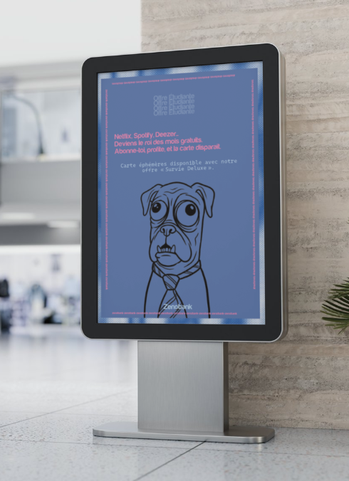 Affiche publicitaire pour la banque en ligne Zenobank
