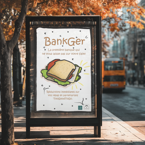Affiche faite lors de la campagne pour la banque Bankger